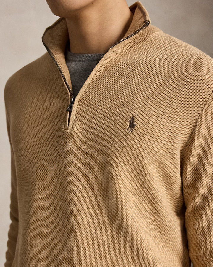 RL Cable-Knit Cotton Quarter-Zip Jumper