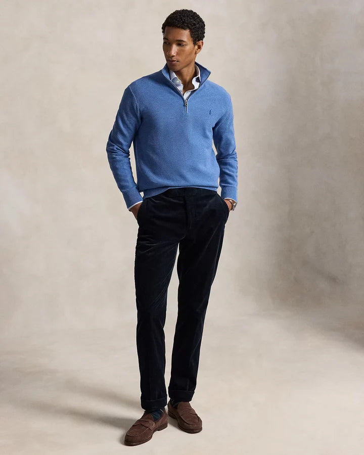 RL Cable-Knit Cotton Quarter-Zip Jumper
