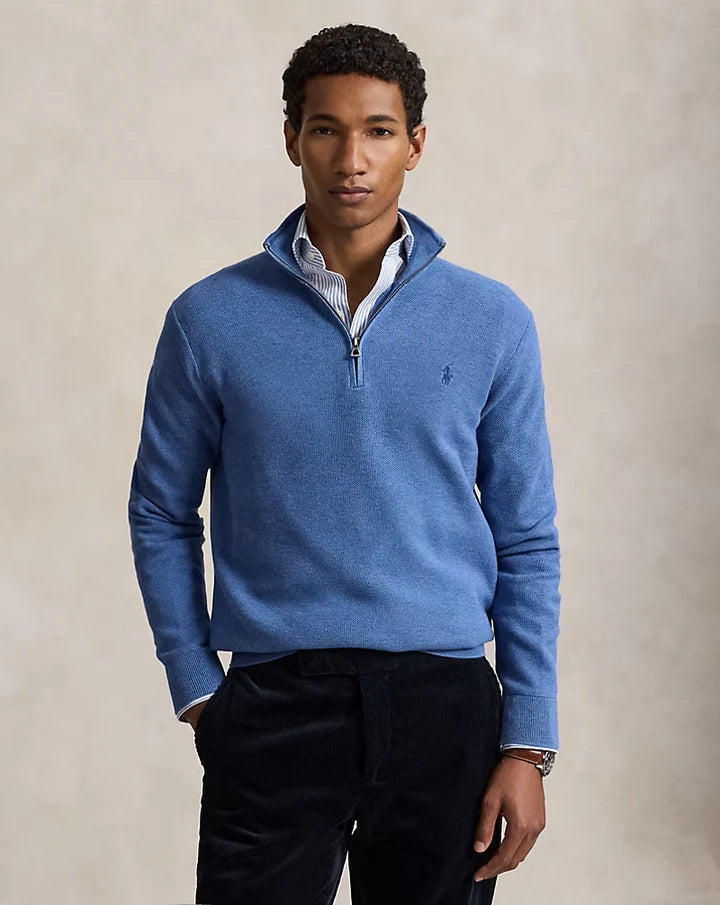 RL Cable-Knit Cotton Quarter-Zip Jumper