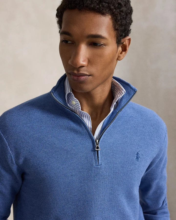 RL Cable-Knit Cotton Quarter-Zip Jumper