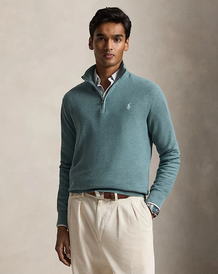 RL Cable-Knit Cotton Quarter-Zip Jumper