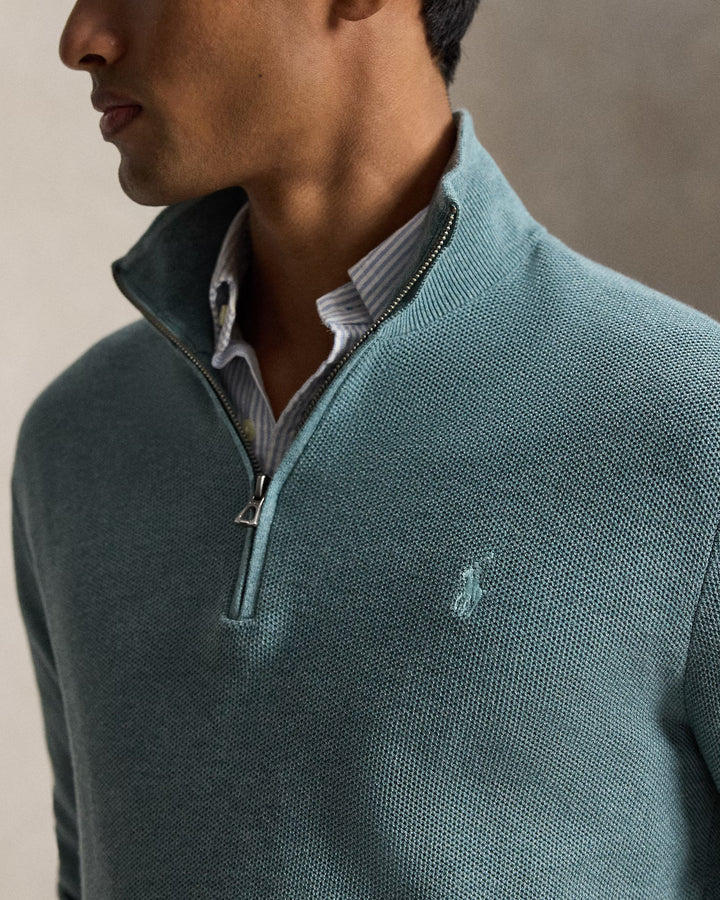 RL Cable-Knit Cotton Quarter-Zip Jumper
