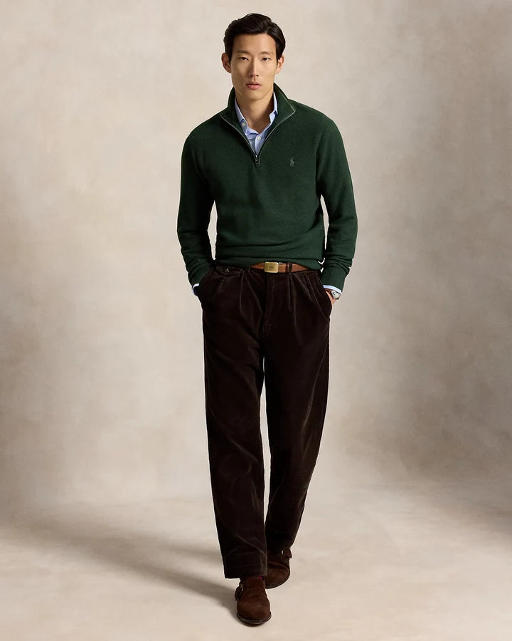 RL Cable-Knit Cotton Quarter-Zip Jumper