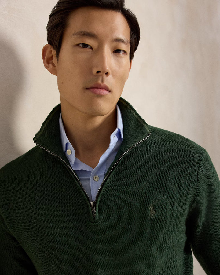 RL Cable-Knit Cotton Quarter-Zip Jumper