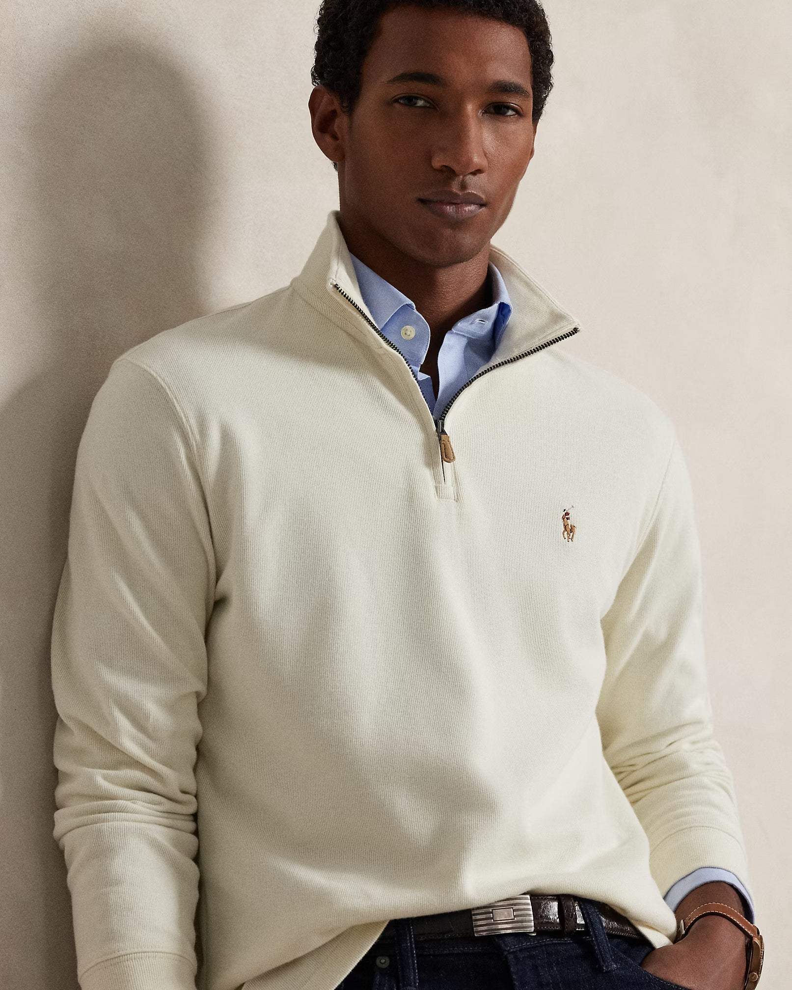 Ralph Lauren Estate-Rib Quarter-Zip Pullover