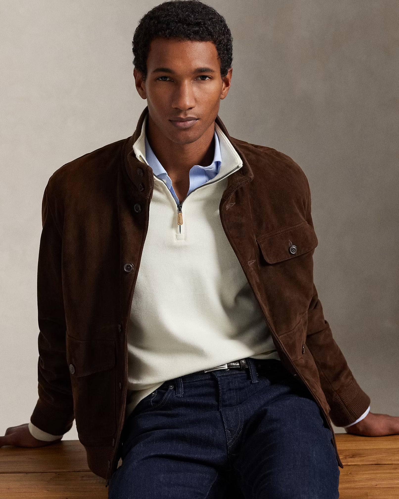 Ralph Lauren Estate-Rib Quarter-Zip Pullover