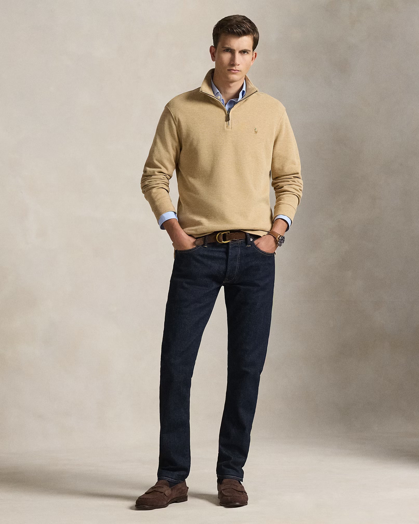 Ralph Lauren Estate-Rib Quarter-Zip Pullover